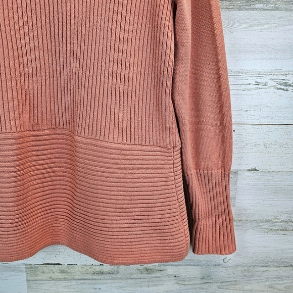 NWT Chico's Ribbed Cocoon Cardigan Agra Red Sz Large Coral Casual Cotton Preppy - Picture 11 of 16